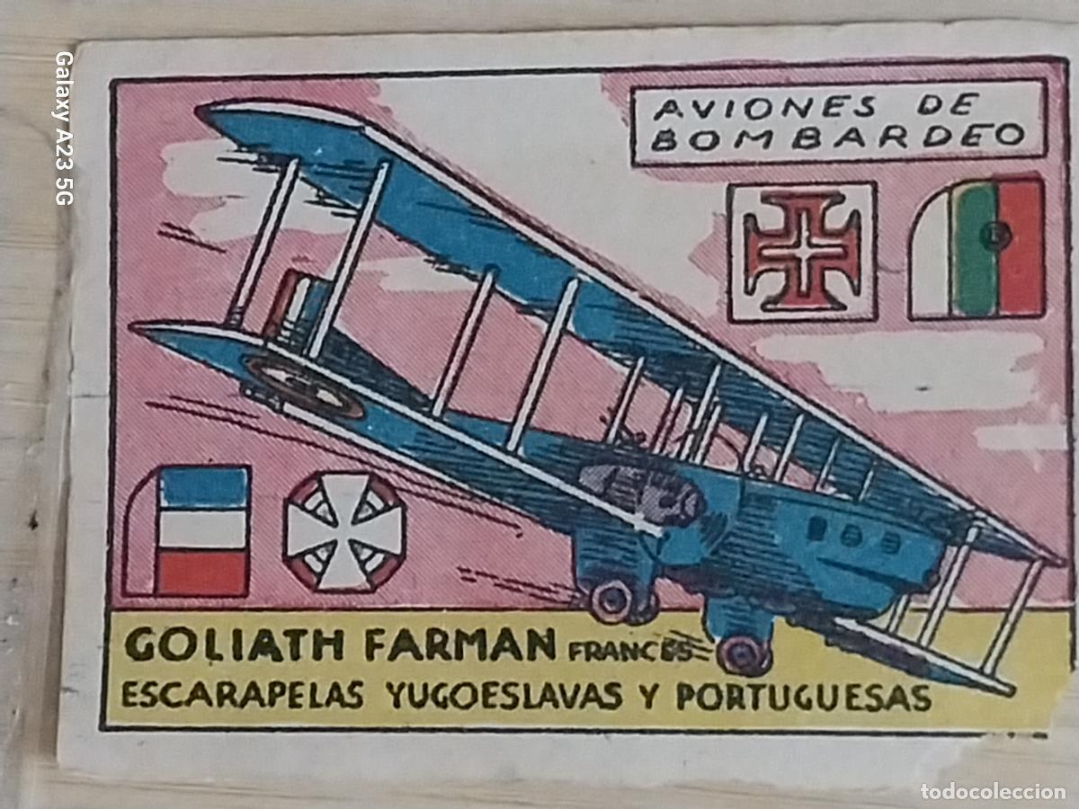 Sammeln alte Sammelbilder: GOLIAT FARMAN BOMBARDERO CROMO A&Ntilde;OS 50 7X5CMS ILUSTRACION AVIACION ED CISNE