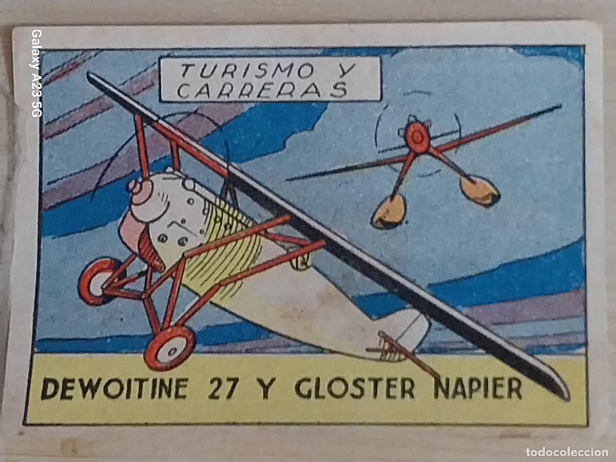 Collezionismo Figurine antiche: DEWOITINE 27 CLOSTER NAPIER CROMO A&Ntilde;OS 50 7X5CMS ILUSTRACION AVIACION ED CISNE