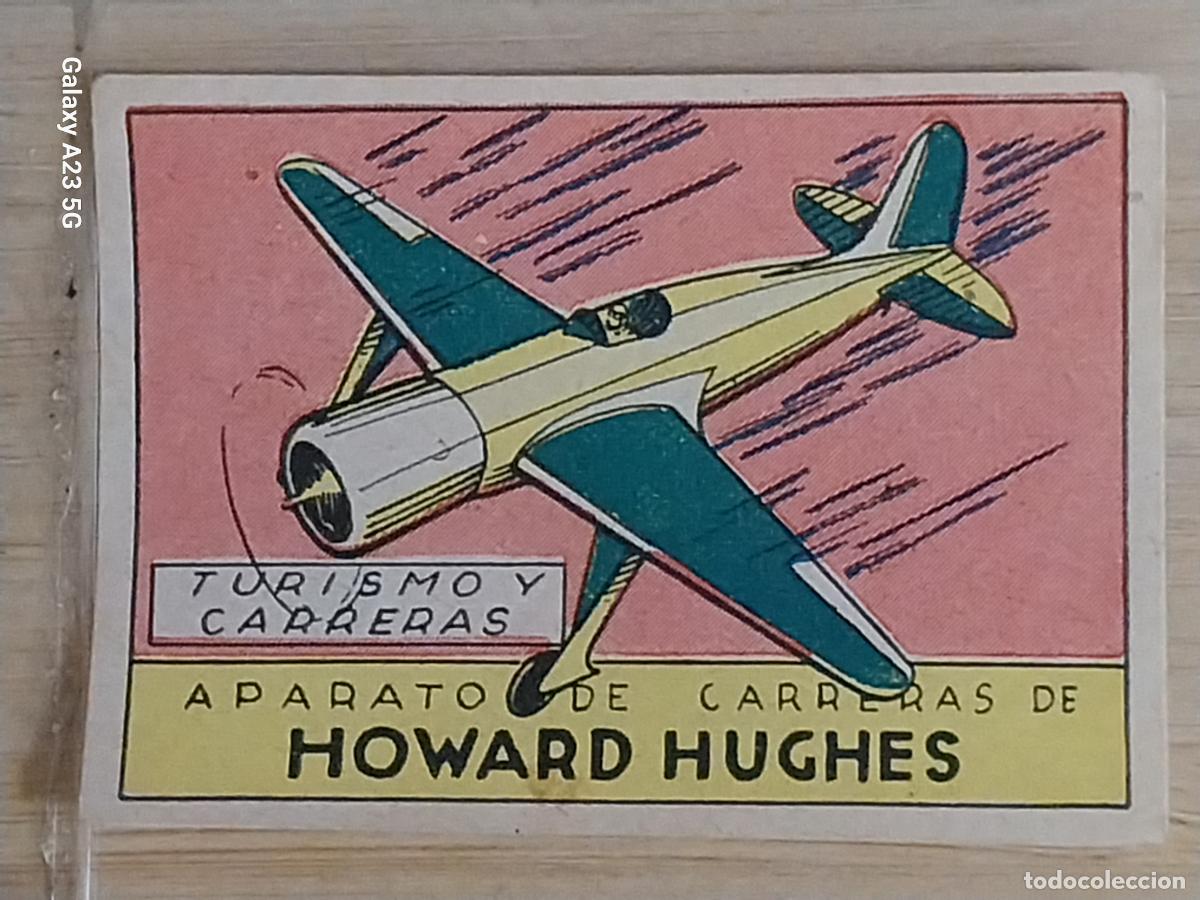 Coleccionismo cromos antiguos: HOWARD HUGHES CARRERAS CROMO A&Ntilde;OS 50 7X5CMS ILUSTRACION AVIACION ED CISNE