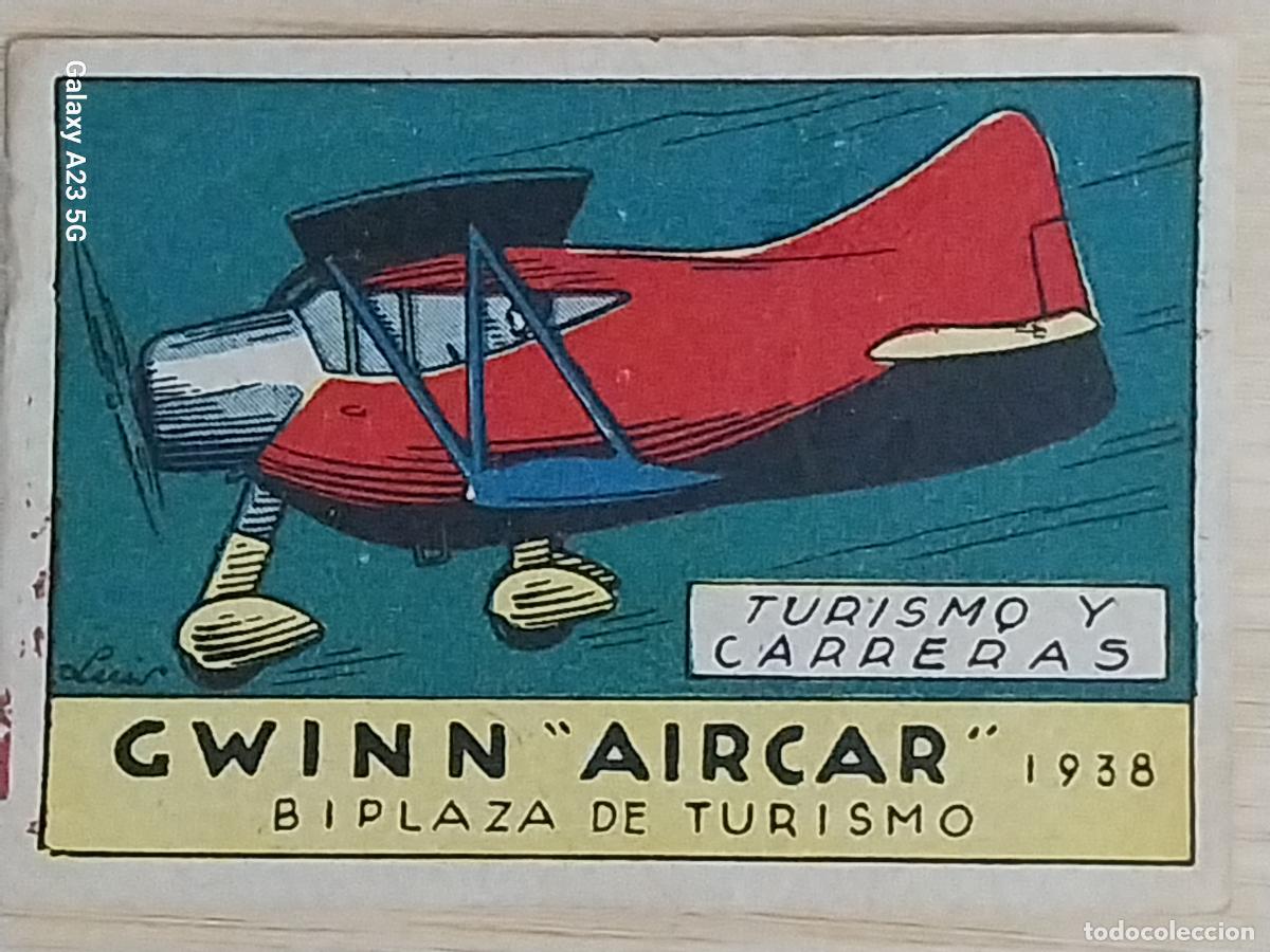 Coleccionismo cromos antiguos: GWINN AIRCAR CARRERAS CROMO A&Ntilde;OS 50 7X5CMS ILUSTRACION AVIACION ED CISNE