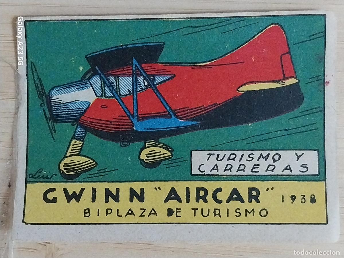 Coleccionismo cromos antiguos: GWINN AIRCAR CARRERAS CROMO A&Ntilde;OS 50 7X5CMS ILUSTRACION AVIACION ED CISNE +