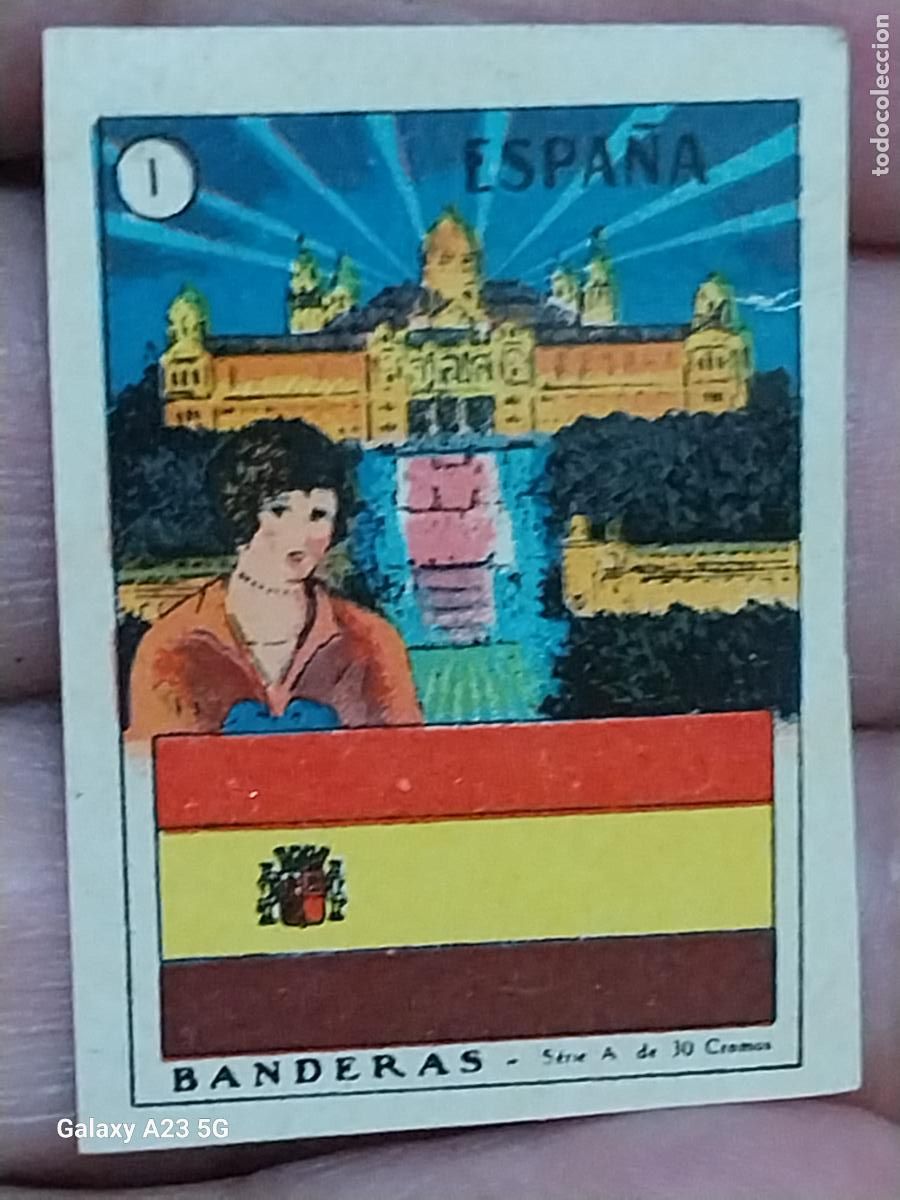Coleccionismo cromos antiguos: REPUBLICA ESPA&Ntilde;A BANDERA TRICOLOR CROMO N&ordm; 1 ANTIGUO SIN PEGAR NUNCA 4X3CMS ORIGINAL A&Ntilde;OS 30