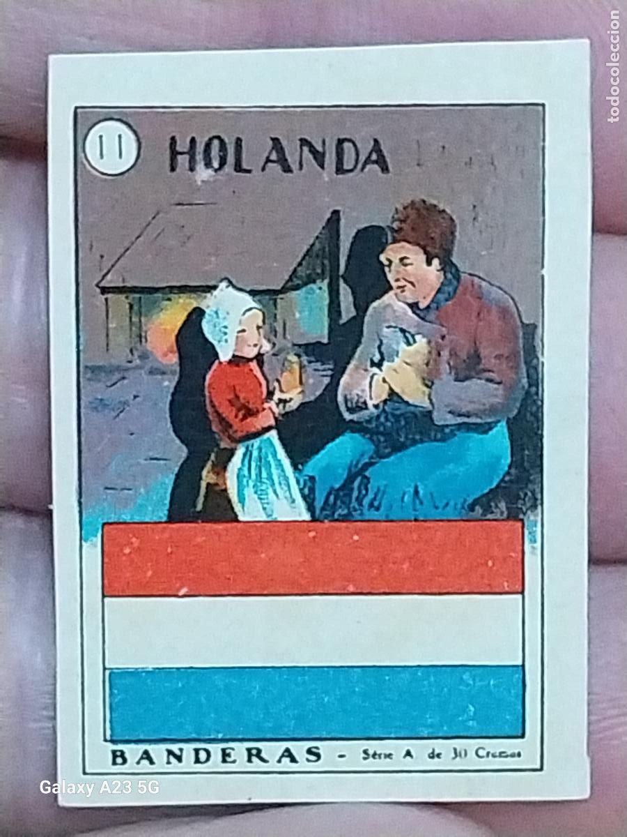 Collectable Antique Stickers: HOLANDA BANDERAS CROMO N&ordm; 11 SIN PEGAR NUNCA 4X3CMS ORIGINAL A&Ntilde;OS 30