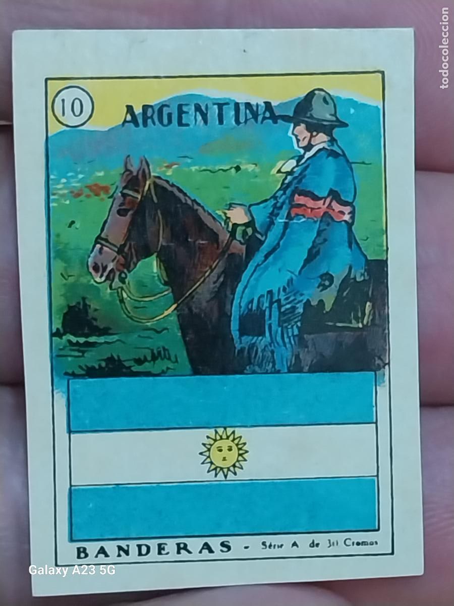 Coleccionismo cromos antiguos: ARGENTINA BANDERAS CROMO N&ordm; 10 SIN PEGAR NUNCA 4X3CMS ORIGINAL A&Ntilde;OS 30
