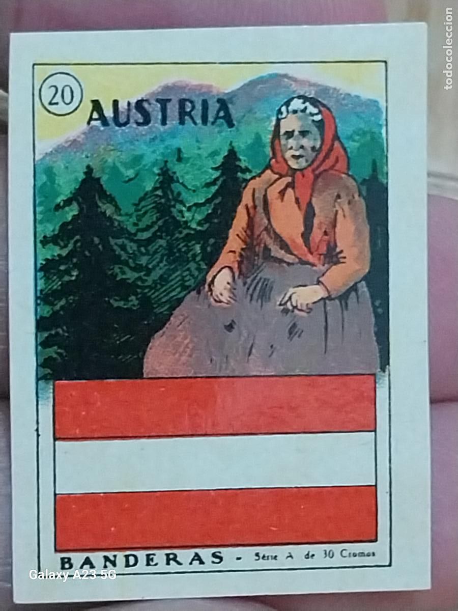 Coleccionismo cromos antiguos: AUSTRIA BANDERAS CROMO N&ordm; 20 SIN PEGAR NUNCA 4X3CMS ORIGINAL A&Ntilde;OS 30