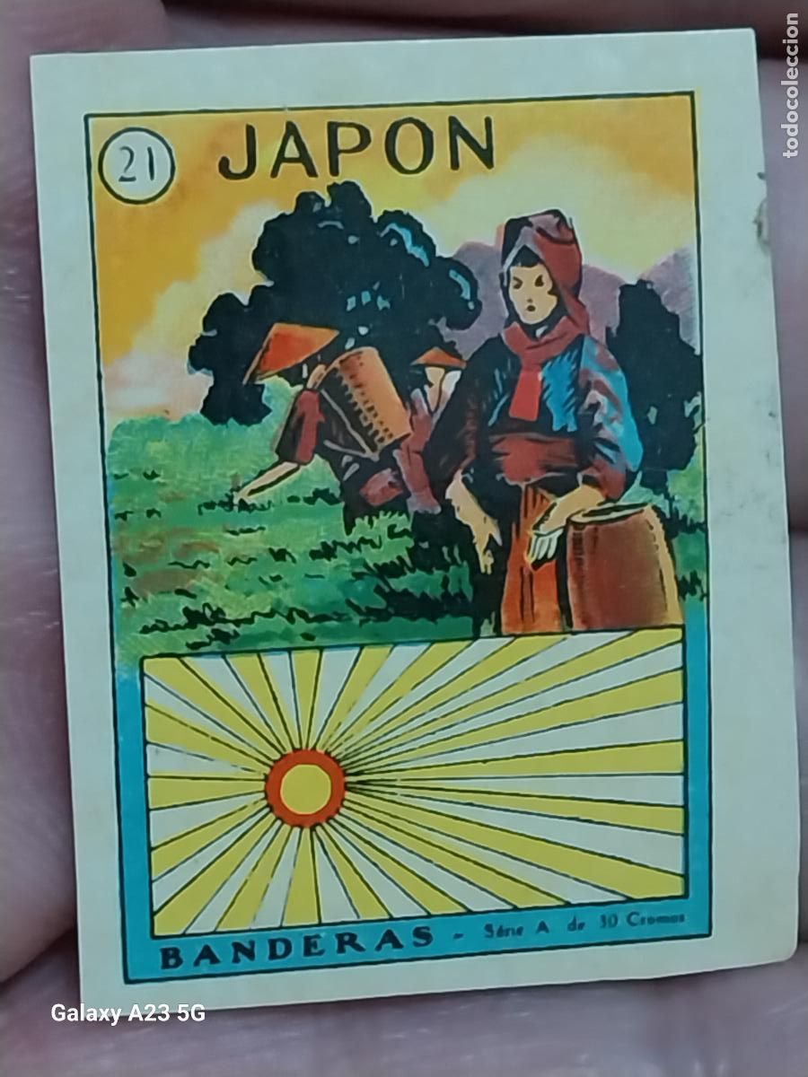 Coleccionismo cromos antiguos: JAP&Ograve;N BANDERAS CROMO N&ordm; 21 SIN PEGAR NUNCA 4X3CMS ORIGINAL A&Ntilde;OS 30