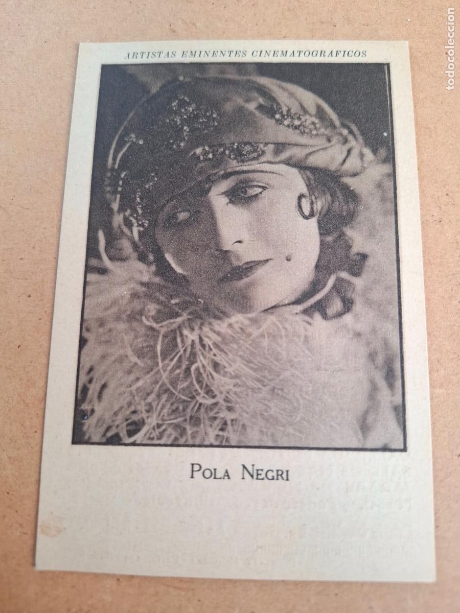 Coleccionismo cromos antiguos: ARTISTAS EMINENTES CINEMATOGR&Aacute;FICOS - POLA NEGRI - PUBLICIDAD DR. MAS&Oacute; ARUM&Iacute;
