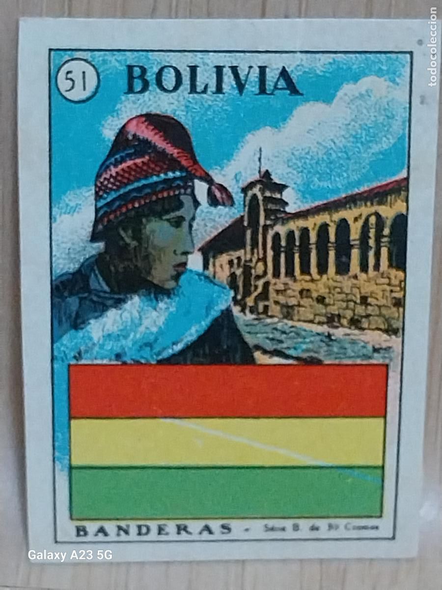Coleccionismo cromos antiguos: BOLIVIA BANDERAS CROMO N&ordm; 51 SIN PEGAR NUNCA 4X3CMS ORIGINAL A&Ntilde;OS 30