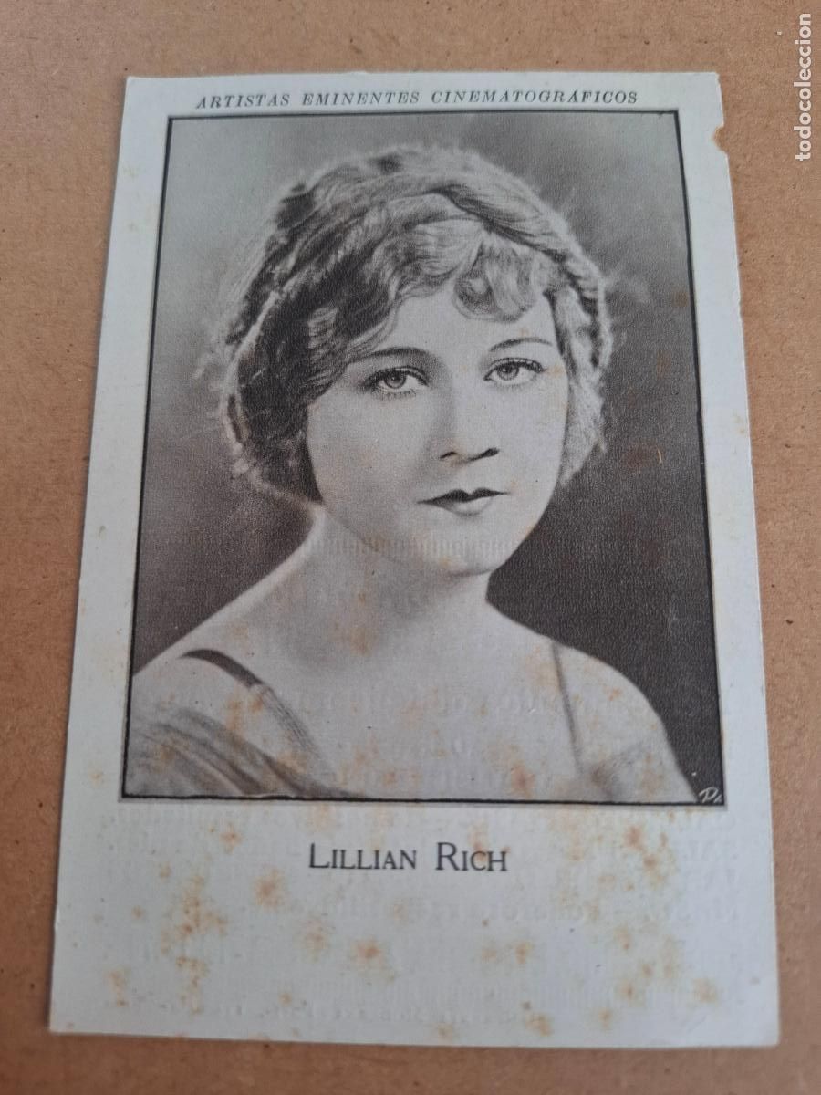 Coleccionismo cromos antiguos: ARTISTAS EMINENTES CINEMATOGR&Aacute;FICOS - LILLIAN RICH - PUBLICIDAD DR. MAS&Oacute; ARUM&Iacute;