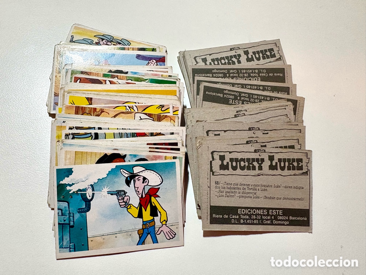 Coleccionismo cromos antiguos: LOTE 117 Cromos Sin Pegar &rdquo;Lucky Luke&rdquo; (1985) - Ediciones Este - Muy Buen Estado, 42 distintos