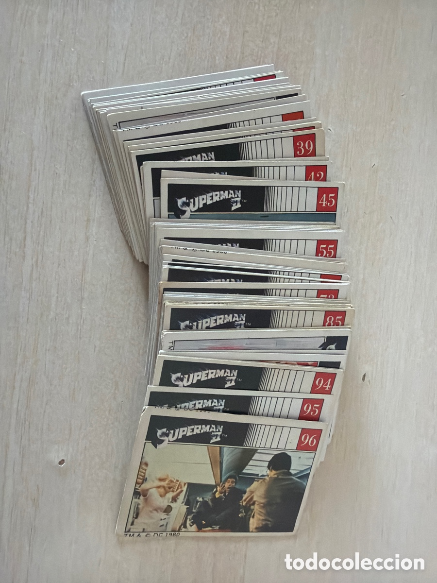 Coleccionismo cromos antiguos: Lote de 71 cromos diferentes, de la colecci&oacute;n Superman II.