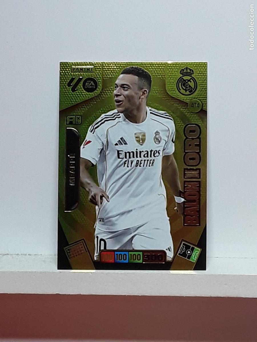 Coleccionismo cromos antiguos: ADRENALYN 2025 2026 25 26 ALBUM PANINI LIGA N 474 REAL MADRID BALON DE ORO BO KYLIAN MBAPPE