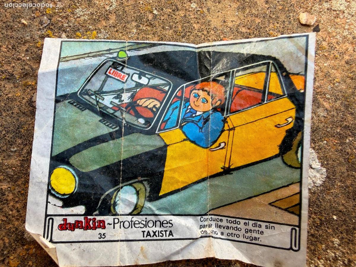 Coleccionismo cromos antiguos: Cromo chicle dunkin profesiones taxi