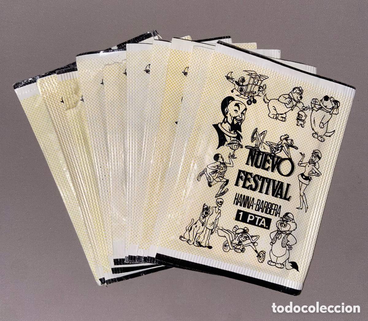 Collectable Antique Stickers: ANTIGUO LOTE DE 10 SOBRES DE CROMOS &ldquo; NUEVO FESTIVAL HANNA BARBERA FHER 1973