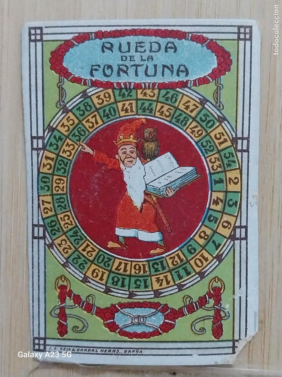 Coleccionismo cromos antiguos: RUEDA FORTUNA PROMOCION CHOCOLATES REY CROMO 6.3X4.4CMS ORIGINAL