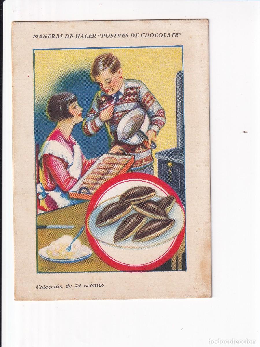 Coleccionismo cromos antiguos: MANERAS DE HACER &rdquo;POSTRES DE CHOCOLATE :PALOS SANTOS DE CHOCOLATE . CHOCOLATES AMATLLER