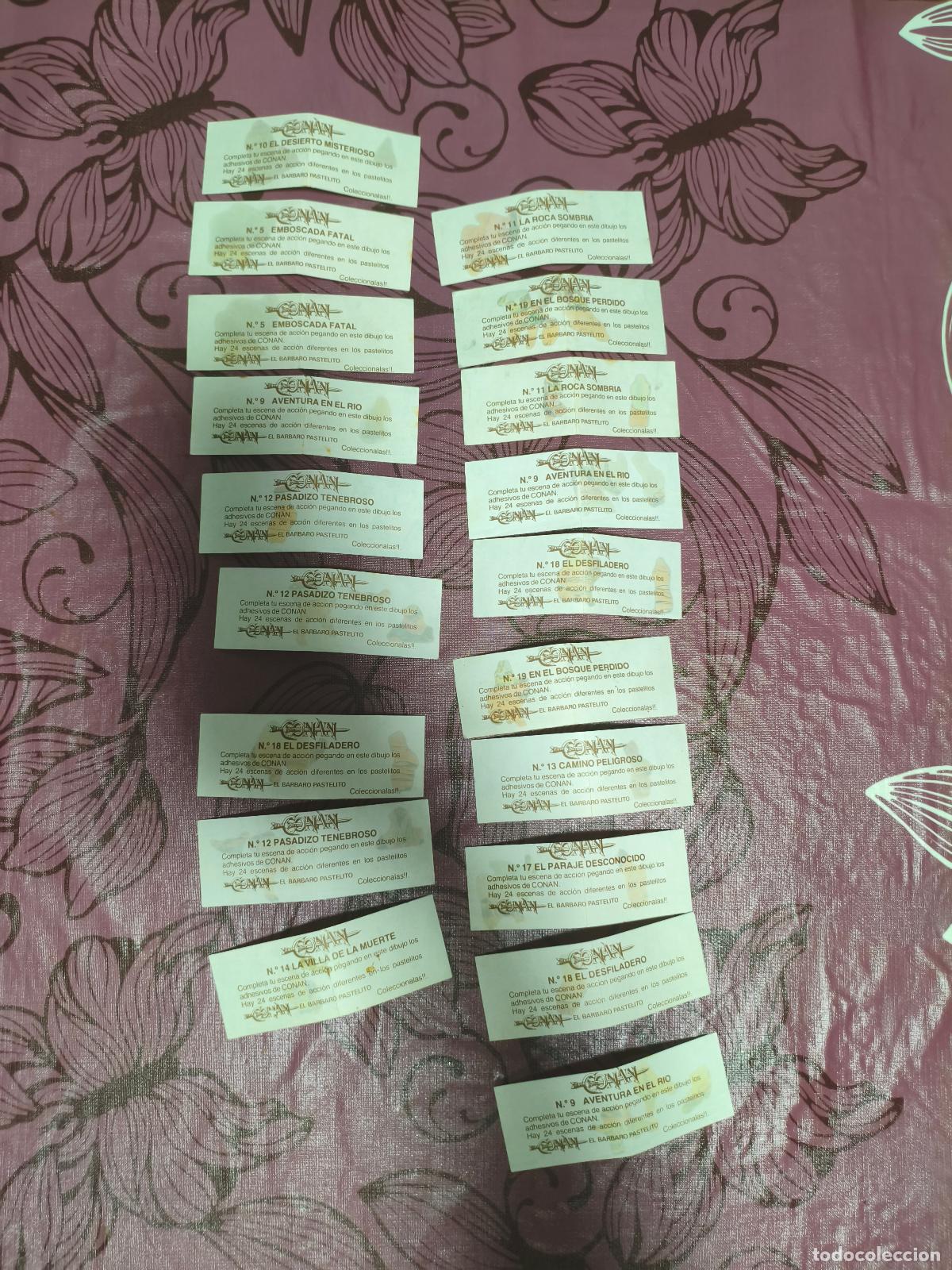 Coleccionismo cromos antiguos: Lote Conan el B&aacute;rbaro pastelito - Panrico (A&ntilde;os 80) - Escenarios y Adhesivos Coleccionables