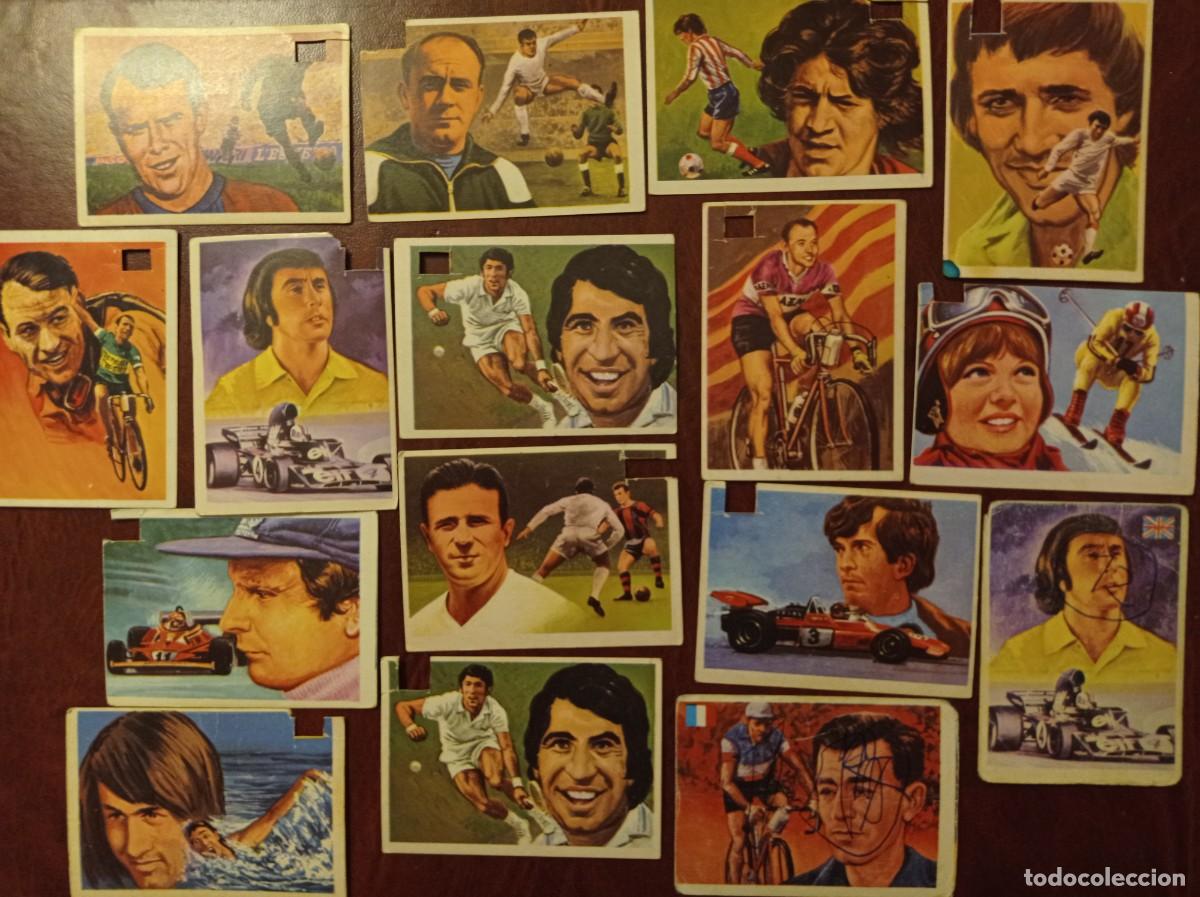 Coleccionismo cromos antiguos: Lote 16 cromos defectuosos - Ases Mundiales del Deporte QUELCOM 1979