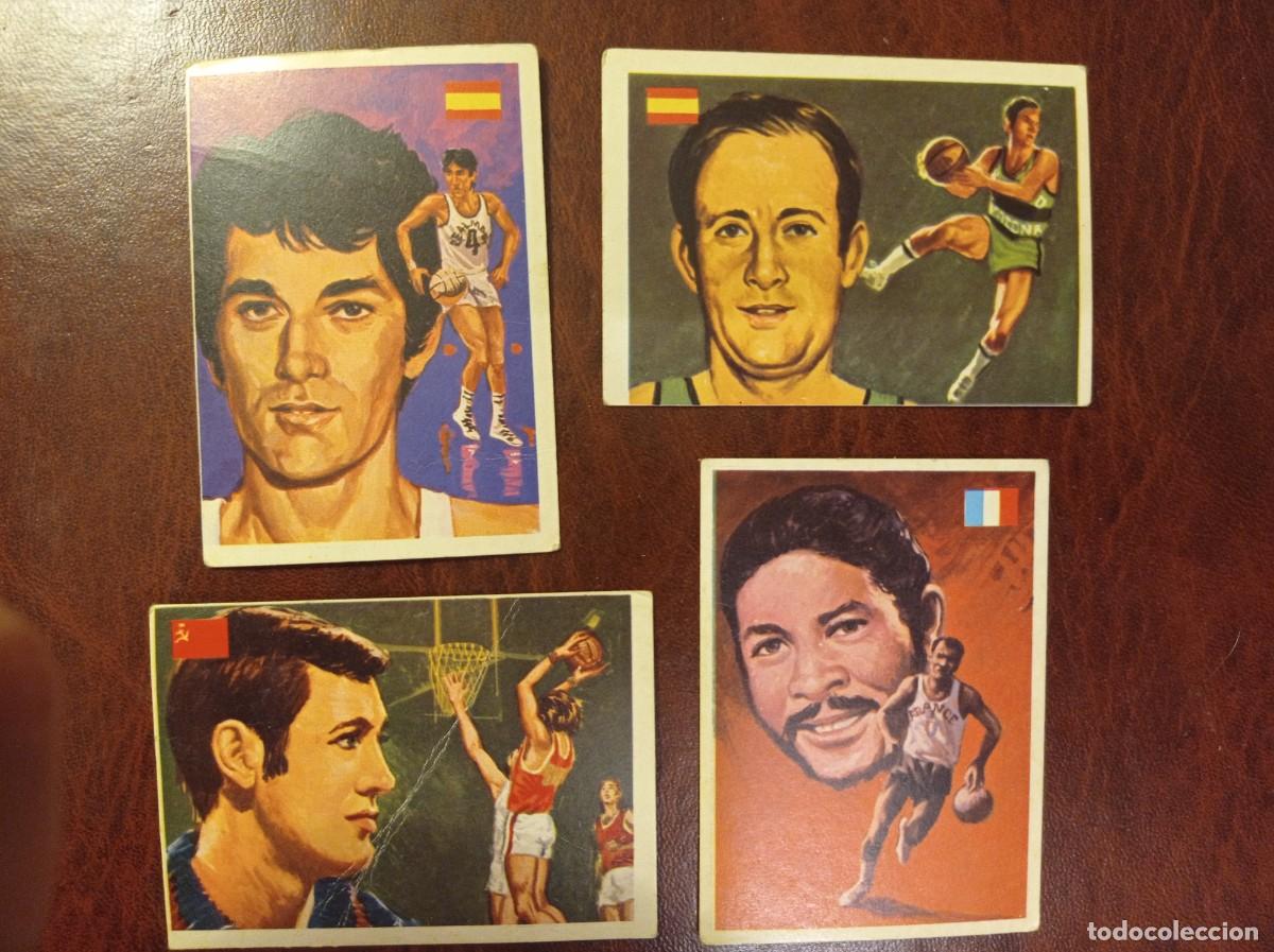 Coleccionismo cromos antiguos: 4 cromos baloncesto - Ases Mundiales del Deporte QUELCOM 1979