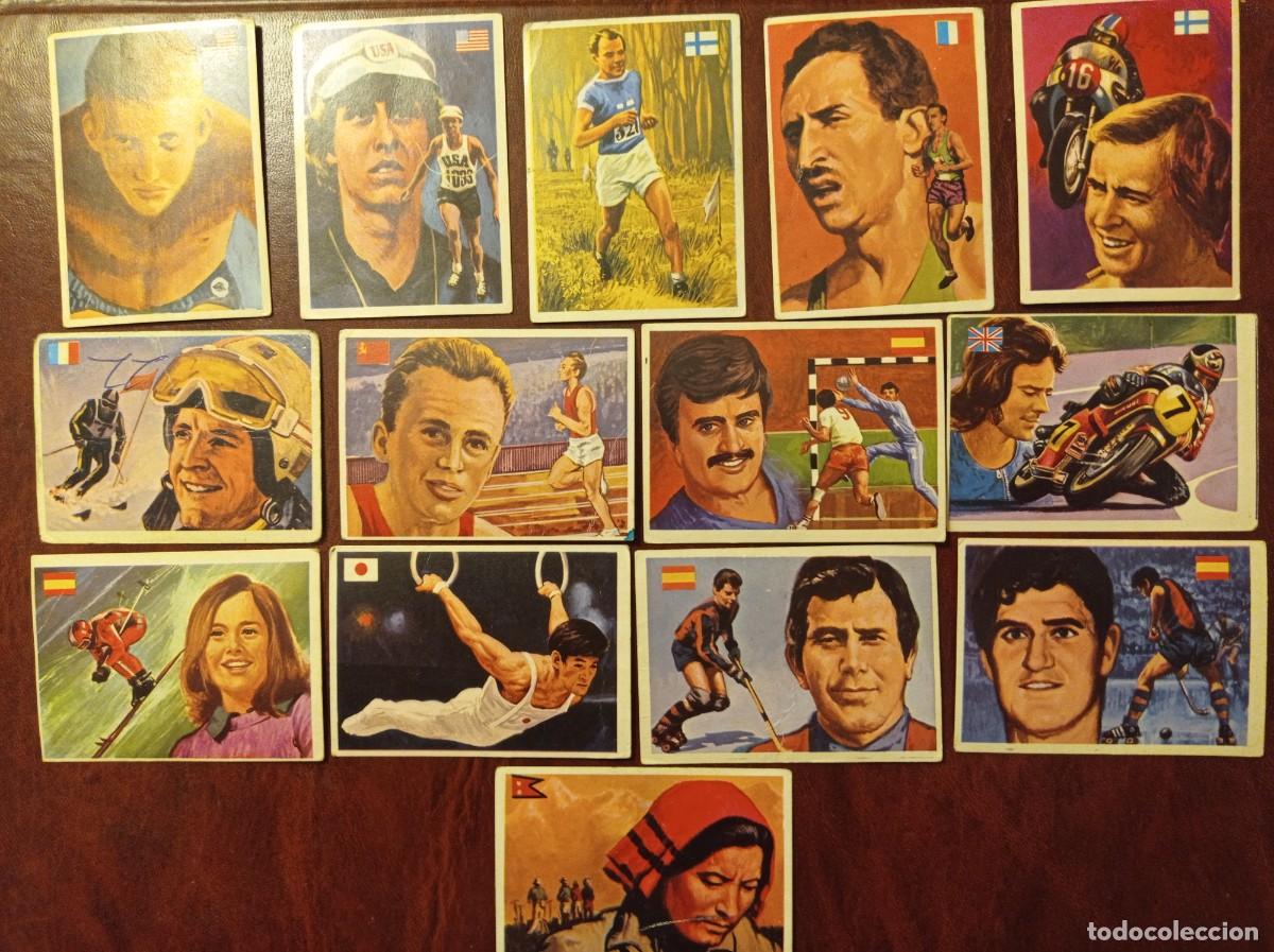 Coleccionismo cromos antiguos: 14 Cromos - Ases Mundiales del Deporte QUELCOM 1979