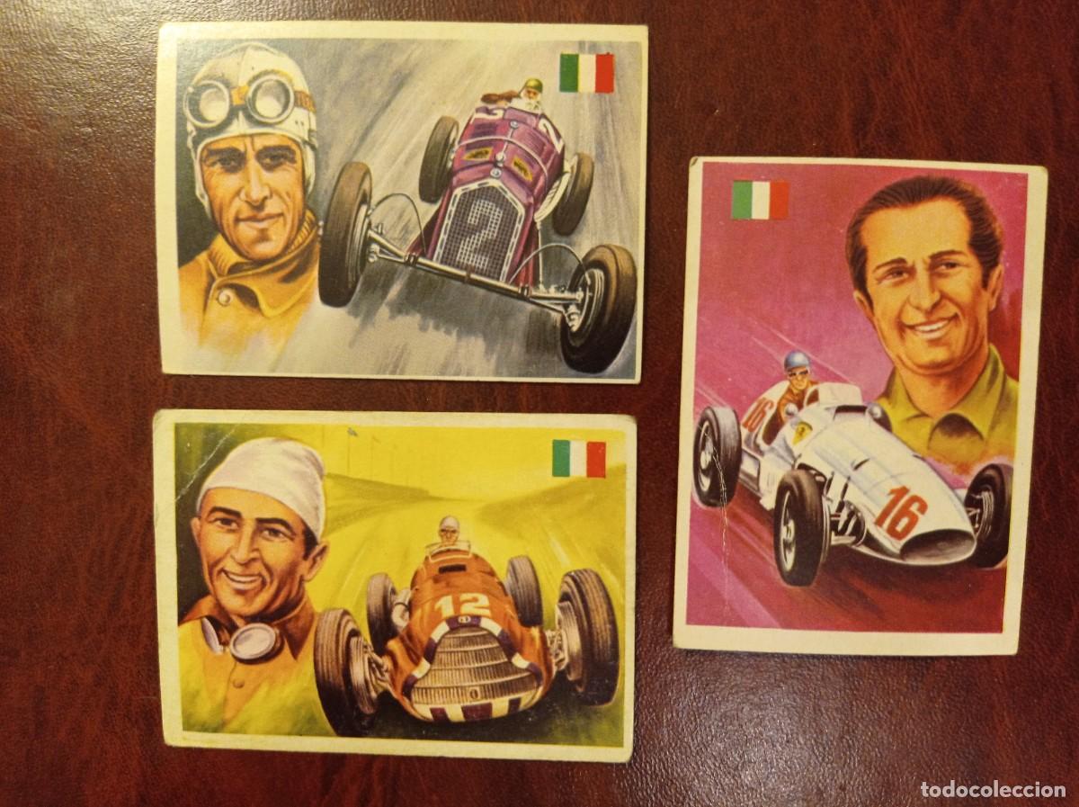 Coleccionismo cromos antiguos: 7 Ascari - 68 Farina - 157 Nuvolari - Ases Mundiales del Deporte QUELCOM 1979