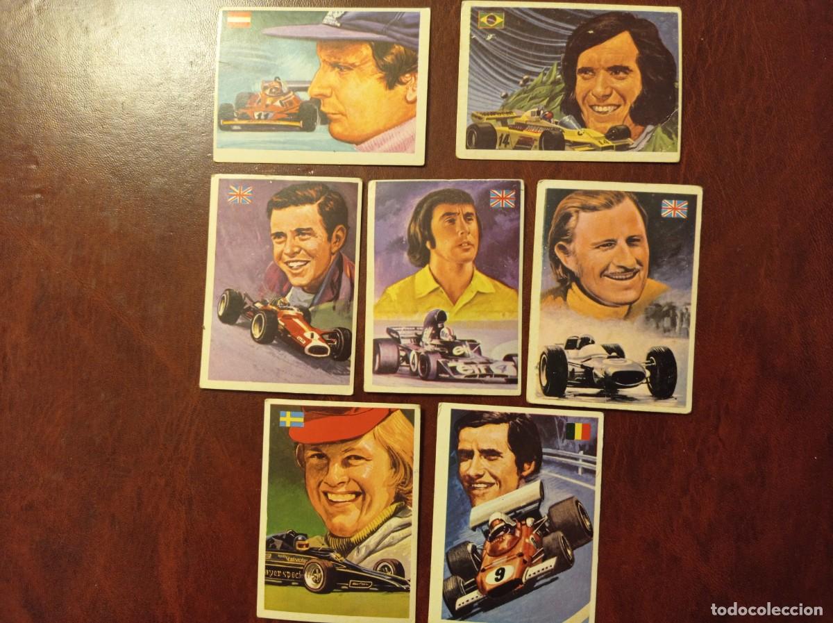 Coleccionismo cromos antiguos: Lauda Fittipaldi Stewart Clark Hill Ickx Peterson - Ases Mundiales del Deporte QUELCOM 1979