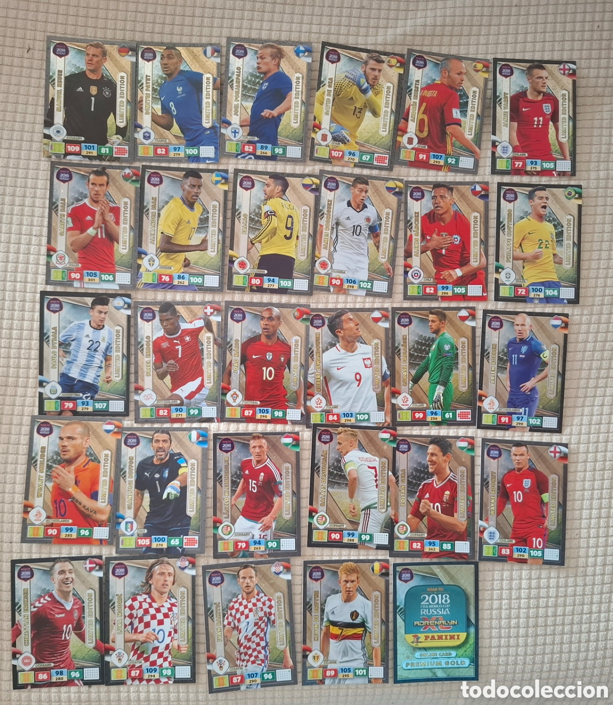 Coleccionismo cromos antiguos: 28 limited edition adrenalyn road to world cup 2018