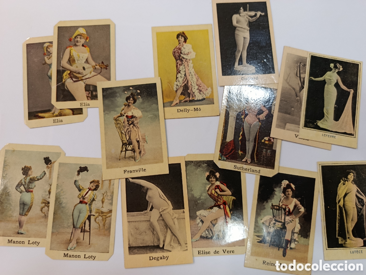 Coleccionismo cromos antiguos: Colecci&oacute;n de cromos Fototipias. Diversas actrices de &eacute;poca. Elia. Delly Mo. Manon Loty...