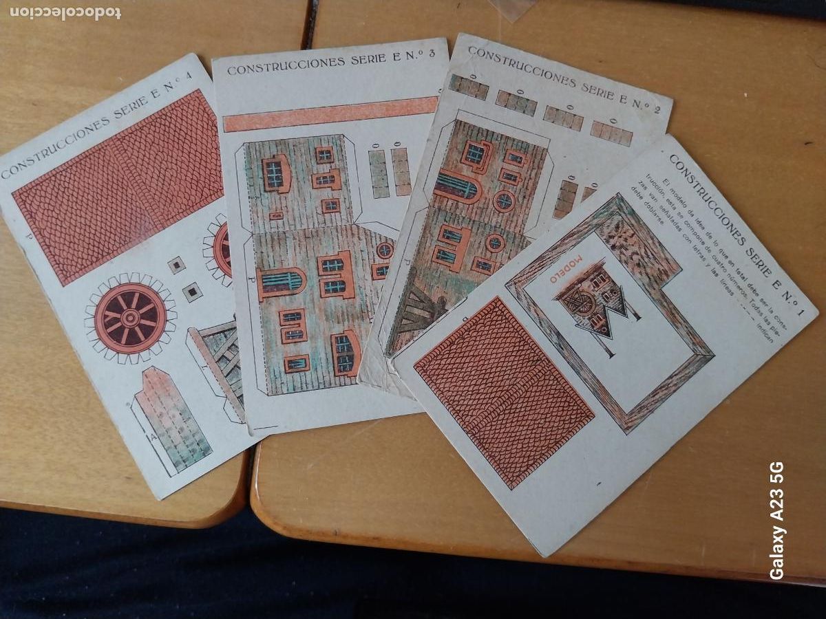Coleccionismo cromos antiguos: CROMOS RECORTABLES PIERA Y BRUGUERAS TARRASA SERIE E COMPLETA 4 CROMOS ANTIGUOS 11.3X7.3CMS