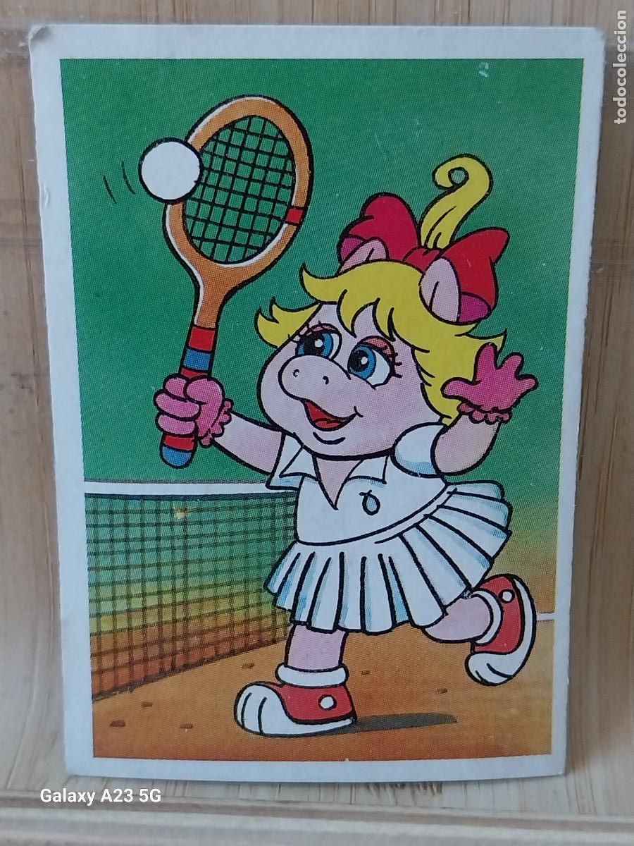 Coleccionismo cromos antiguos: PEQUE&Ntilde;ECOS BARRIO SESAMO SESAME STREET ED ESTE 1986 CROMO 158 PIGGY SURF ORIGINAL RECUPERADO