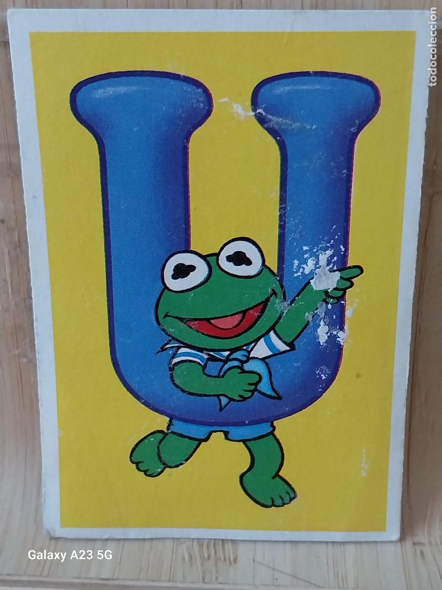 Colecionismo Cromos antigos: PEQUE&Ntilde;ECOS BARRIO SESAMO SESAME STREET ED ESTE 1986 CROMO 113 LETRA U GUSTAVO ORIGINAL RECUPERADO