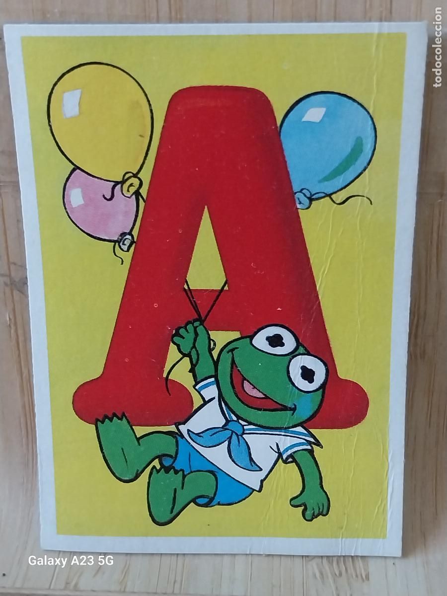 Coleccionismo cromos antiguos: PEQUE&Ntilde;ECOS BARRIO SESAMO SESAME STREET ED ESTE 1986 CROMO 90 LETRA A GUSTAVO ORIGINAL RECUPERADO