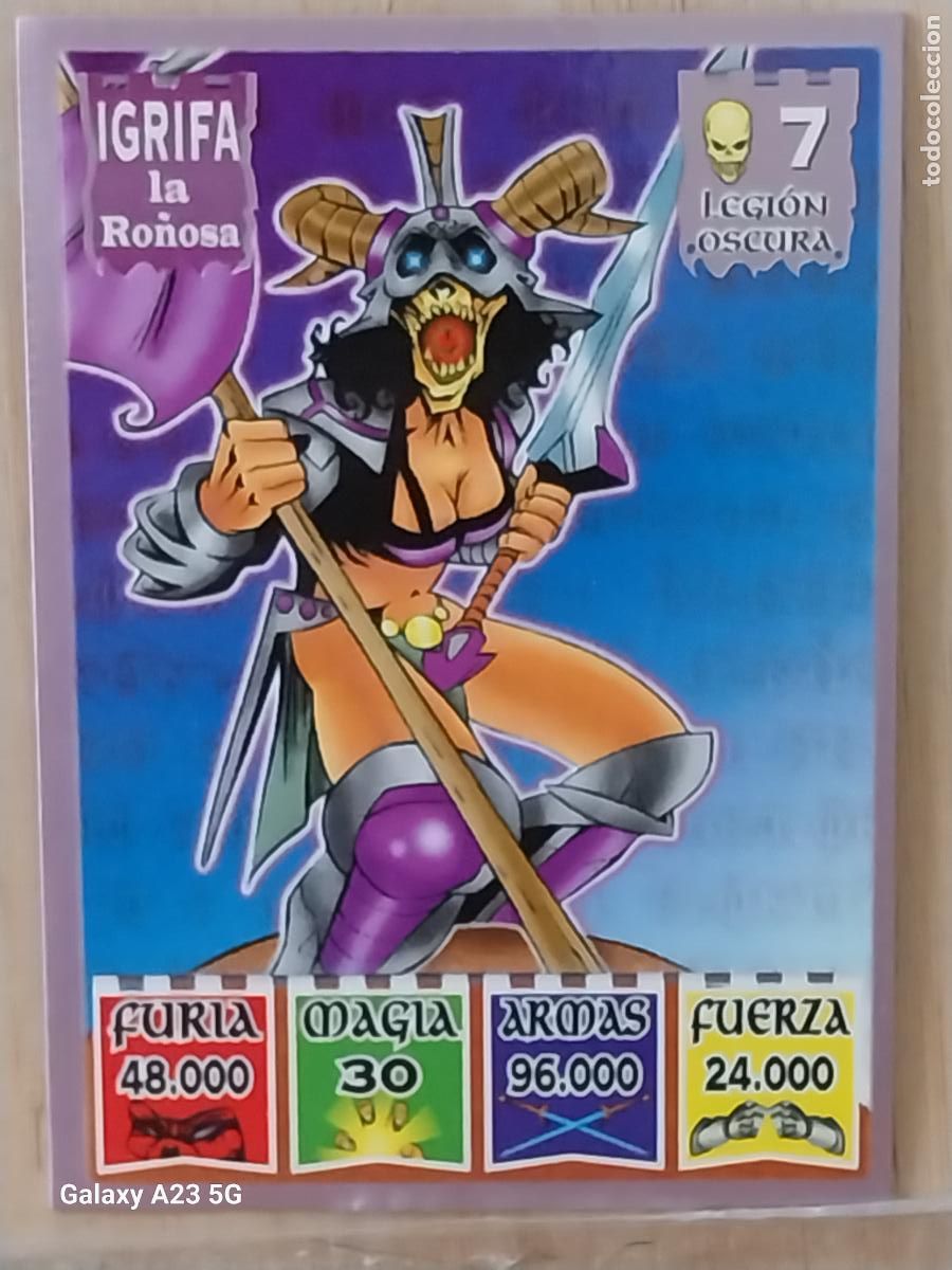 Coleccionismo cromos antiguos: BOLLYCAO KAOS THE LEGEND CROMO LEGION OSCURA 7 IGRIFA LA RO&Ntilde;OSA CARD ORIGINAL