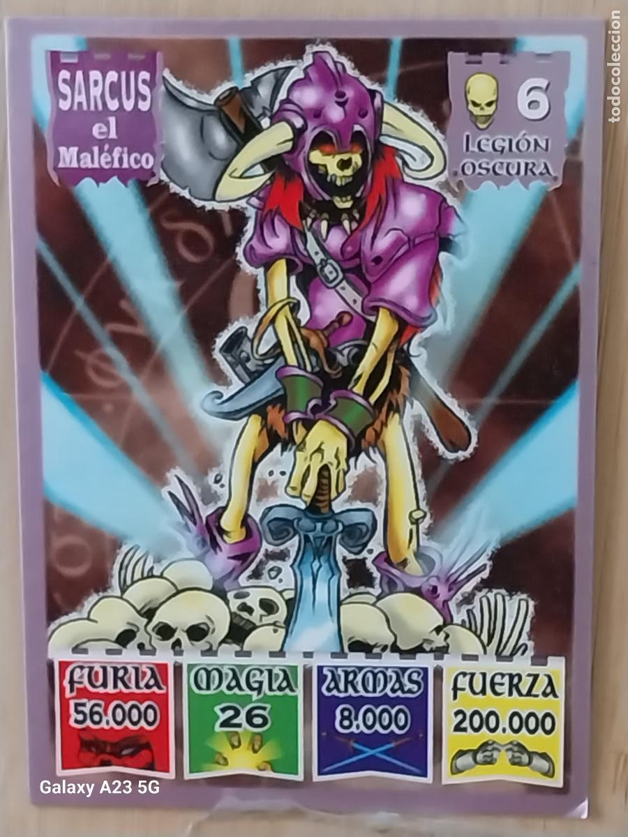 Coleccionismo cromos antiguos: BOLLYCAO KAOS THE LEGEND CROMO LEGION OSCURA 6 SARCUS EL CARD ORIGINAL