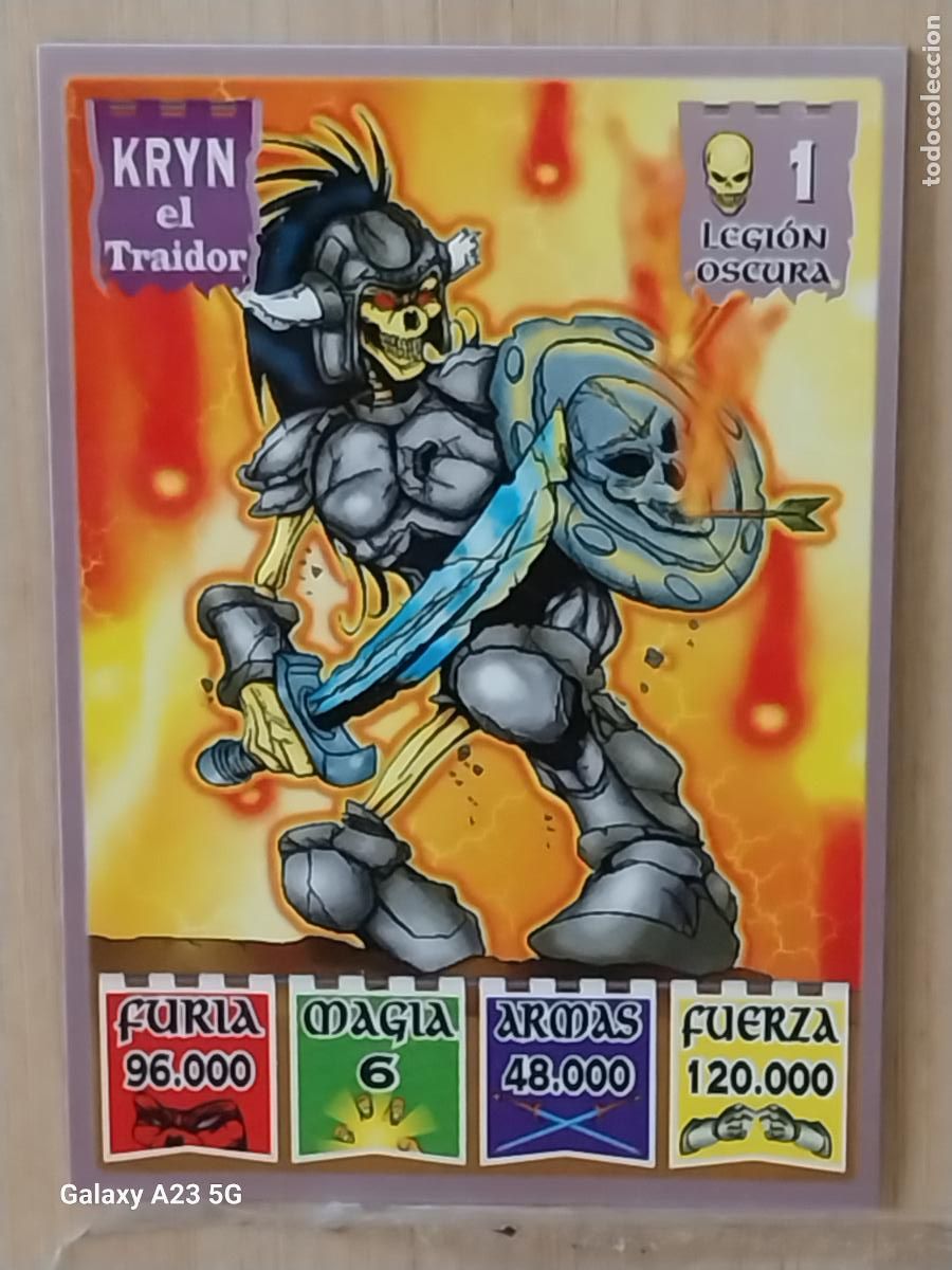 Coleccionismo cromos antiguos: BOLLYCAO KAOS THE LEGEND CROMO LEGION OSCURA 1 KRYN EL TRAIDOR CARD ORIGINAL
