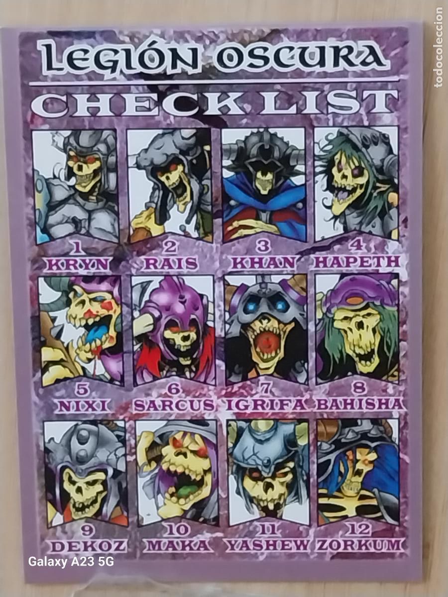 Coleccionismo cromos antiguos: BOLLYCAO KAOS THE LEGEND CROMO LEGION OSCURACHECK LIST CARD ORIGINAL