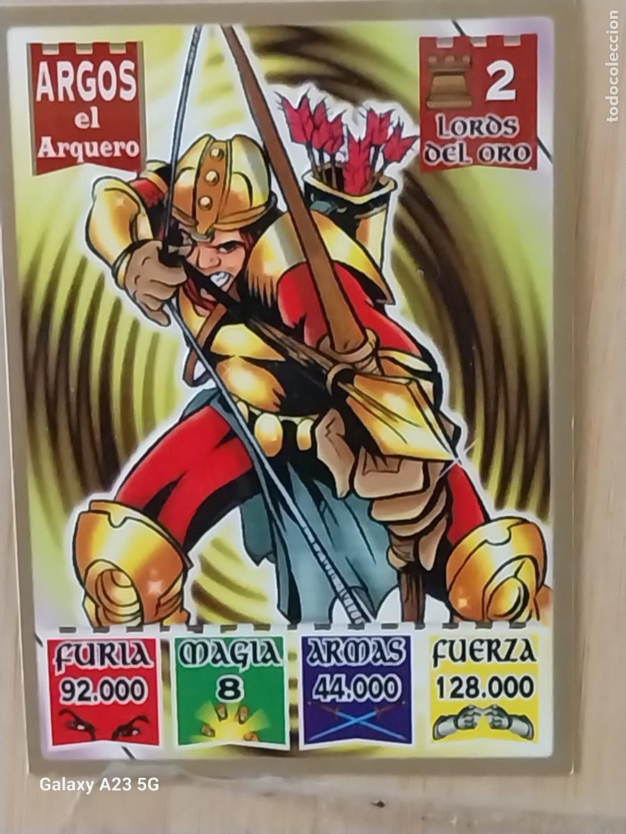 Coleccionismo cromos antiguos: BOLLYCAO KAOS THE LEGEND CROMO LORDS DEL ORO 2 ARGOS EL ARQUERO CARD ORIGINAL