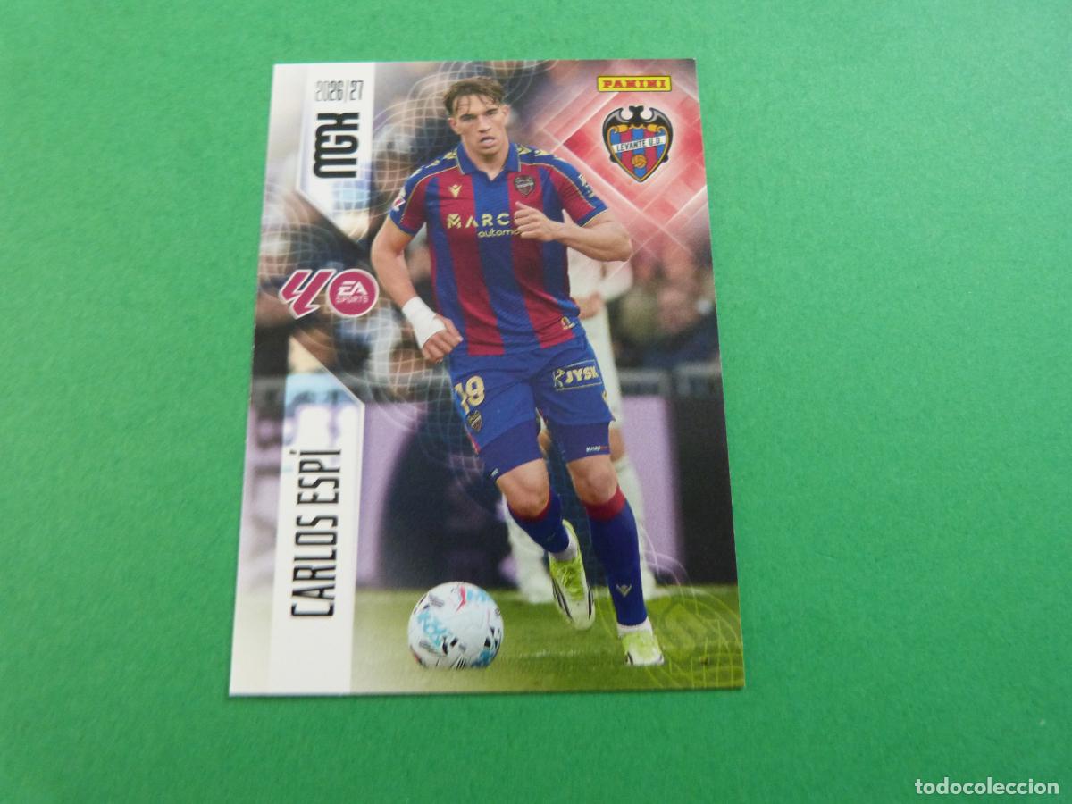 Coleccionismo cromos antiguos: TRADING CARD FUTBOL CARLOS ESPI LEVANTE U.D. N&ordm; 215 LIGA MEGACRACKS 2026-2027/26-27 PANINI