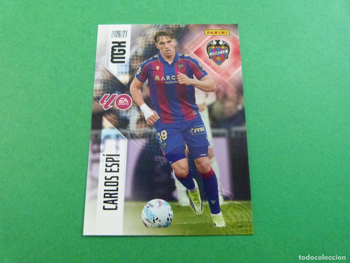 Coleccionismo cromos antiguos: TRADING CARD FUTBOL CARLOS ESPI LEVANTE U.D. N&ordm; 215 LIGA MEGACRACKS 2026-2027/26-27 PANINI