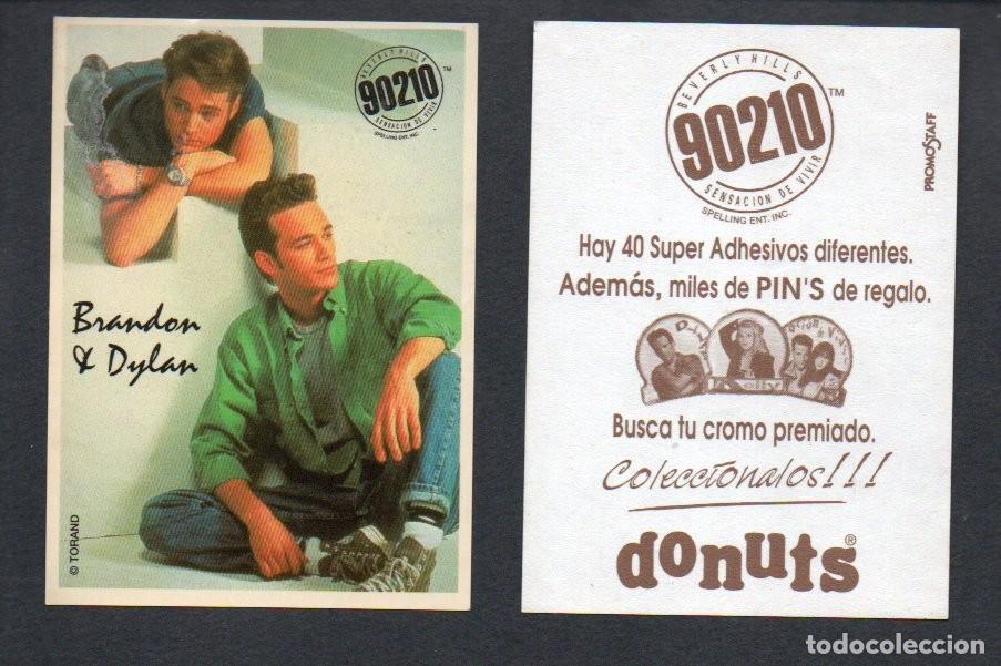 Coleccionismo cromos antiguos: CROMO ADHESIVO, DONUTS - BEVERLY HILLS 90210, SENSACION DE VIVIR - BRANDON Y DYLAN. PROMOSTAF.