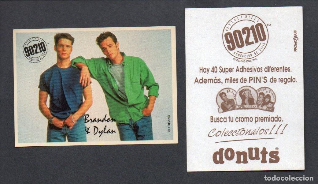 Coleccionismo cromos antiguos: CROMO ADHESIVO, DONUTS - BEVERLY HILLS 90210, SENSACION DE VIVIR - BRANDON Y DYLAN. PROMOSTAF.