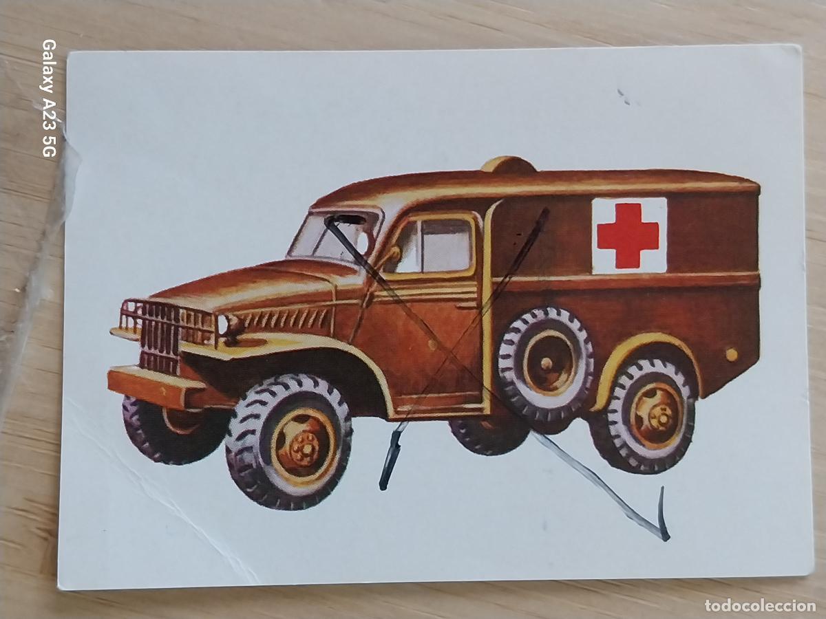 Coleccionismo cromos antiguos: HECHOS Y SOLDADOS S XX A&Ntilde;O 1977 ED MAGA CROMO 72 AMBULANCIA DODGE ALIADA SIN PEGAR NUNCA