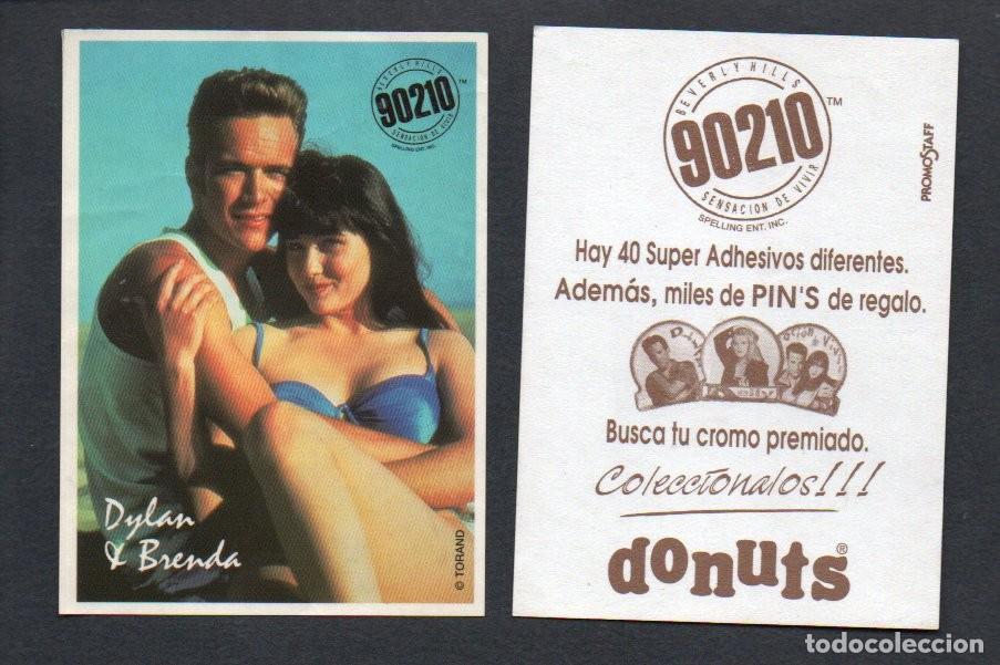 Coleccionismo cromos antiguos: CROMO ADHESIVO, DONUTS - BEVERLY HILLS 90210, SENSACION DE VIVIR - DYLAN Y BRENDA. PROMOSTAF.