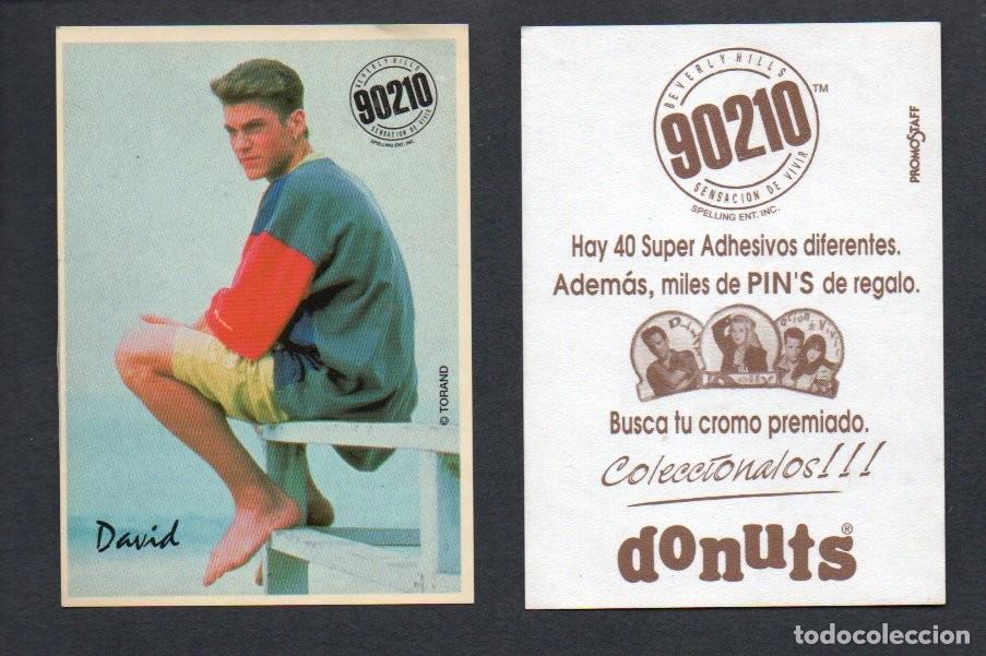 Coleccionismo cromos antiguos: CROMO ADHESIVO, DONUTS - BEVERLY HILLS 90210, SENSACION DE VIVIR - DAVID. PROMOSTAF.