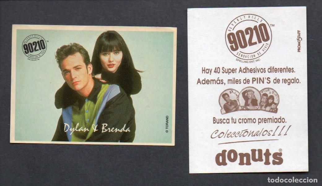 Coleccionismo cromos antiguos: CROMO ADHESIVO, DONUTS - BEVERLY HILLS 90210, SENSACION DE VIVIR - DYLAN Y BRENDA. PROMOSTAF.