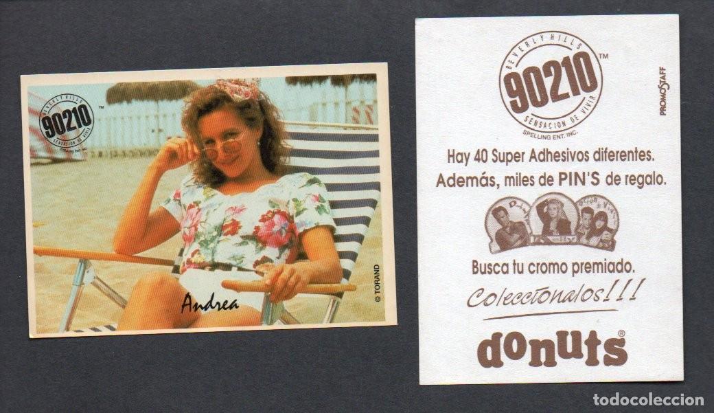 Coleccionismo cromos antiguos: CROMO ADHESIVO, DONUTS - BEVERLY HILLS 90210, SENSACION DE VIVIR - ANDREA. PROMOSTAF.