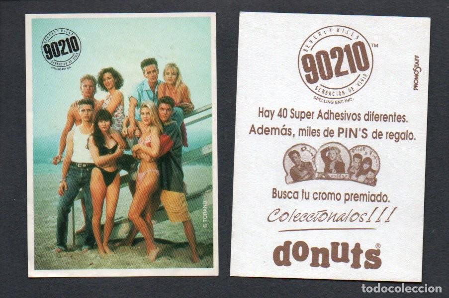 Coleccionismo cromos antiguos: CROMO ADHESIVO, DONUTS - BEVERLY HILLS 90210, SENSACION DE VIVIR - GRUPO. PROMOSTAF.