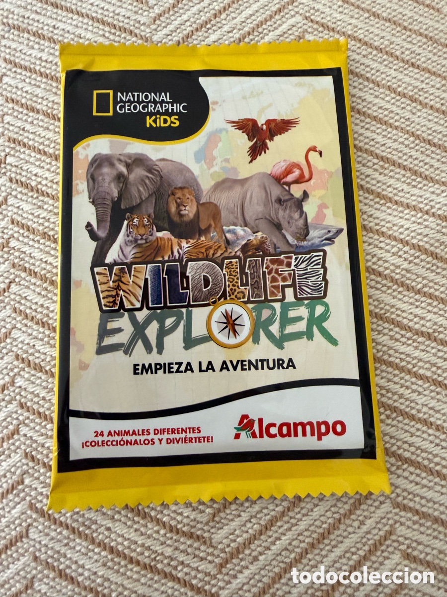 Coleccionismo cromos antiguos: Sobre sin abrir Wildlife Explorer&rdquo; de National Geographic Kids Alcampo