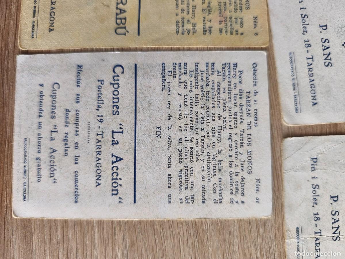 Coleccionismo cromos antiguos: 9 cromos Tarz&aacute;n de los monos. Xocolata Marab&uacute;.