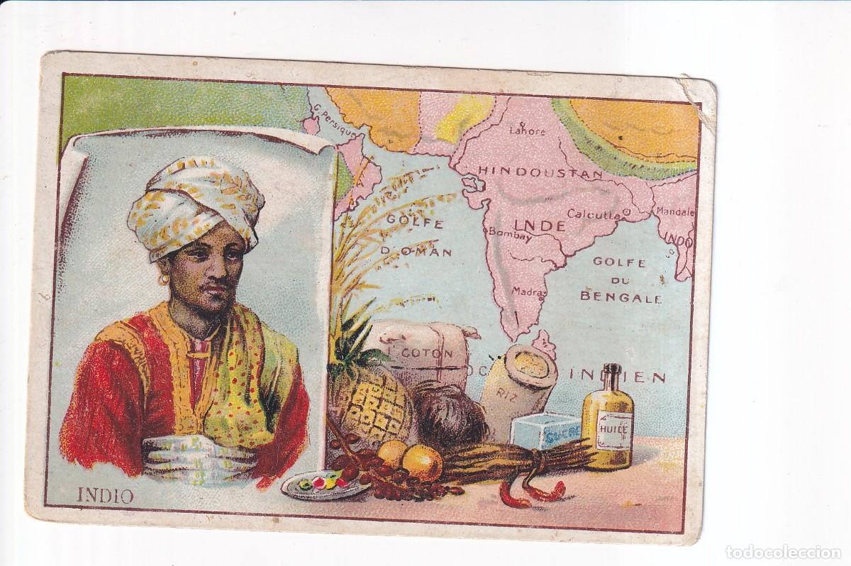 Coleccionismo cromos antiguos: TRAJES Y COSTUMBRES DEL MUNDO : NUMERO 9 , INDIO .- CHOCOLATES JAIME BOIX